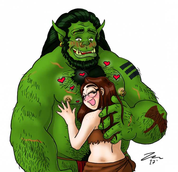Orc Girl fantasy romance love lovestory cute hugs cuddles 